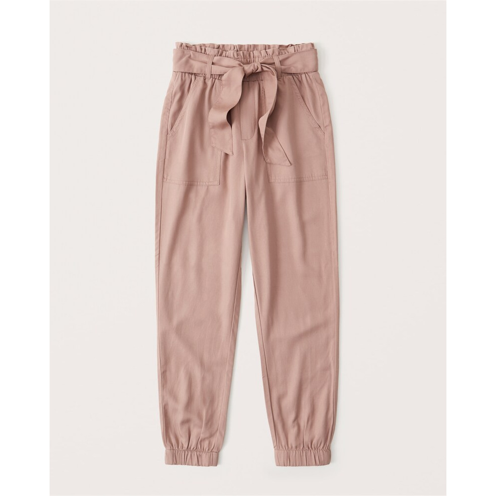 Abercrombie & Fitch Belted Paperbag Utility Joggers Elastic Ankle NWT Large